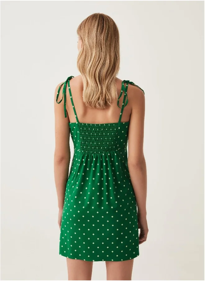 او في اس Ovs Short Dress With Spaghetti Straps