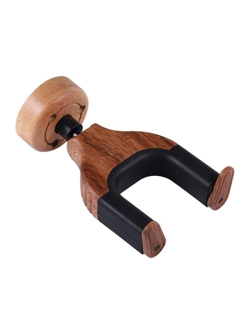 Guitar Wall Mount Auto Lock Guitar Wall Hanger for Acoustic Guitar Classical Guitar Electric Guitar Bass Mandolin Banjo (rose wood)  - Image 1