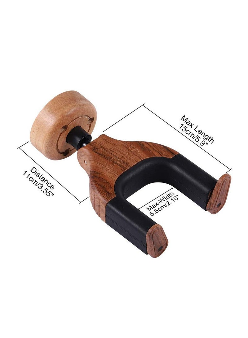 Guitar Wall Mount Auto Lock Guitar Wall Hanger for Acoustic Guitar Classical Guitar Electric Guitar Bass Mandolin Banjo (rose wood)  - Image 4