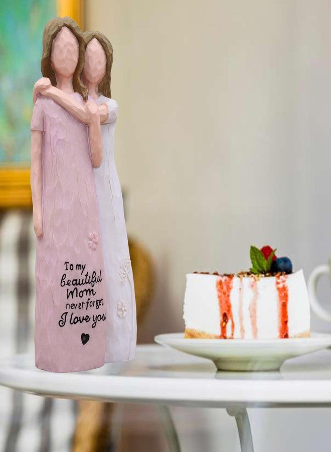 AcowSpt Gifts for Mom, Gifts for Mom from Daughter, Mother Daughter Gift, Mom Gifts from Daughters, Birthday Gifts for Mom from Daughter, Sculpted Hand-Painted Figurine (Pink) - Image 3