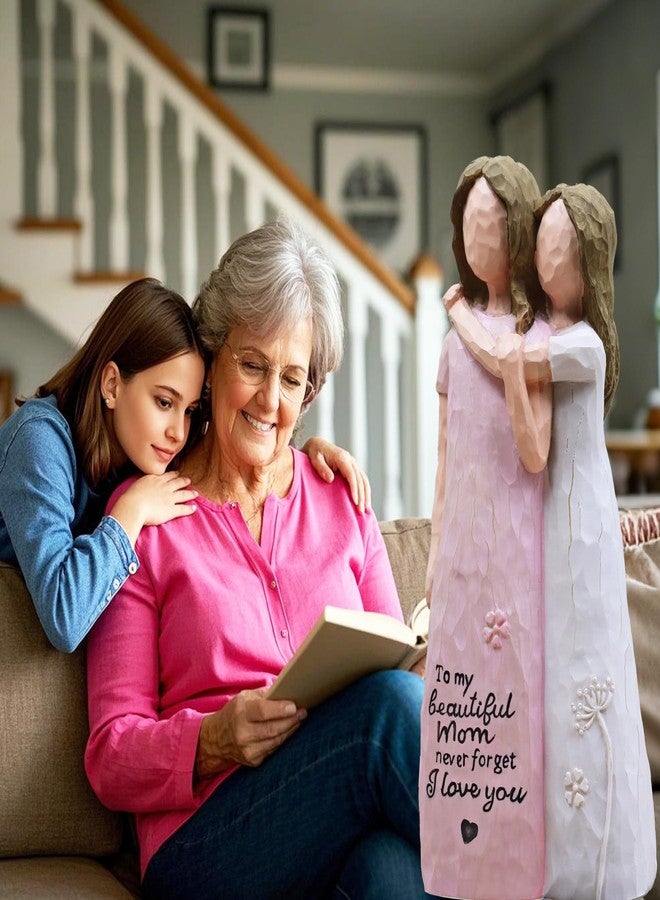 AcowSpt Gifts for Mom, Gifts for Mom from Daughter, Mother Daughter Gift, Mom Gifts from Daughters, Birthday Gifts for Mom from Daughter, Sculpted Hand-Painted Figurine (Pink) - Image 2