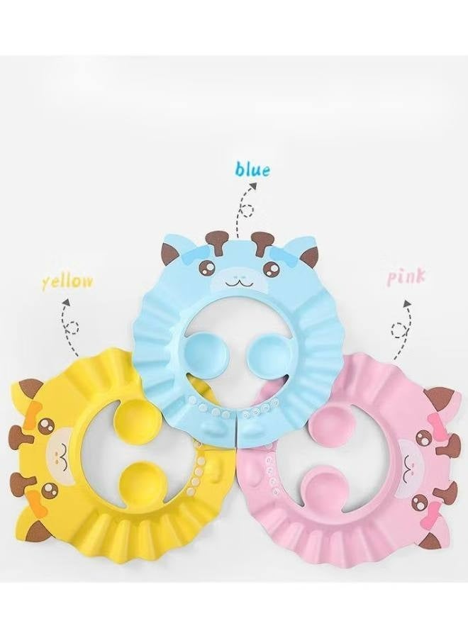 3 Pcs Baby Shower Cap, Adjustable Shampoo Visor Bath Hat, Infants Soft Protection Safety, Protect Ear Eye Baby Hair Washing Aids for Baby Toddler Children Kids (Blue Pink Yellow) - Image 5