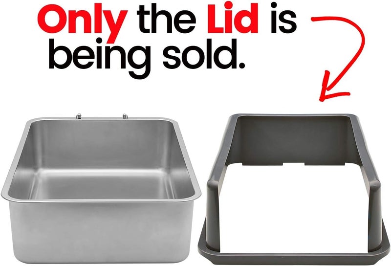 iPrimio XL Cat Litter Box Enclosure - Stainless Steel Large for Boxes Big Cats - Never Absorbs Odor - XL Cat Litter Box Enclosure with Teflon Coating - Litter Box Enclosure Only - Easy to Clean - Image 5