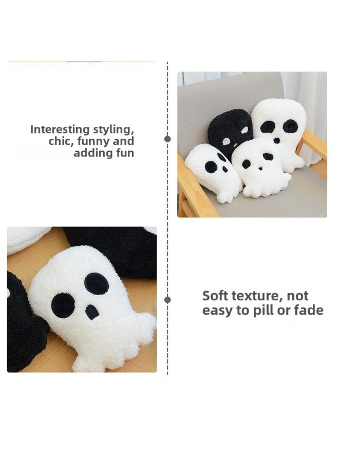 Loquat Plush  Cartoon Skull Car Pillow Sofa Bedroom Seat Cushion Office Pillow Cross Border-Color:White Ghost Trumpet - Image 3