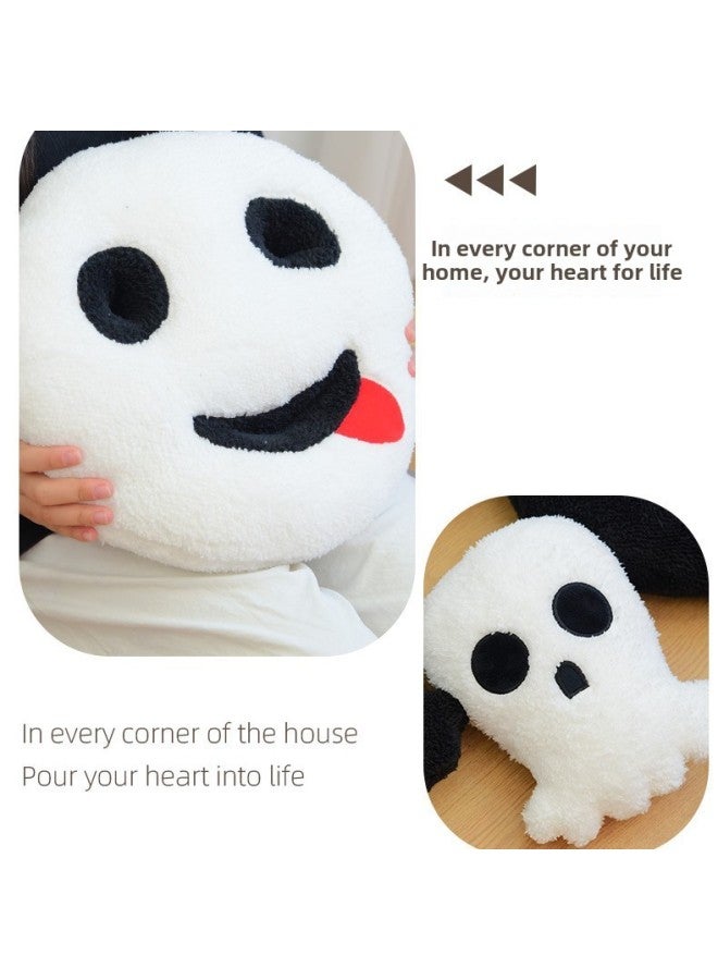 Loquat Plush  Cartoon Skull Car Pillow Sofa Bedroom Seat Cushion Office Pillow Cross Border-Color:White Ghost Trumpet - Image 4