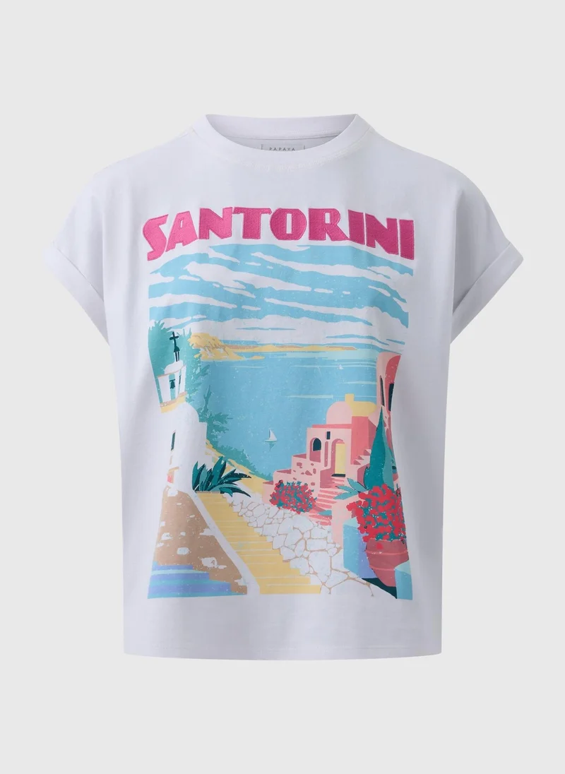Matalan White Santorini Graphic T-Shirt