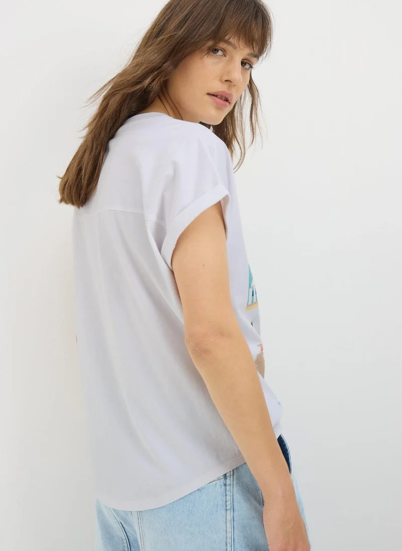 Matalan White Santorini Graphic T-Shirt