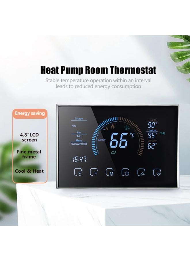 Thoraya Heat Pump Room Thermostat Temperature Controller 4.8 Inch Color LCD Screen Programmable Touch Control for Home Office Hotel  - Image 2