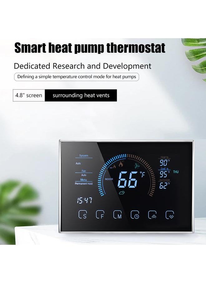 Thoraya Heat Pump Room Thermostat Temperature Controller 4.8 Inch Color LCD Screen Programmable Touch Control for Home Office Hotel  - Image 1