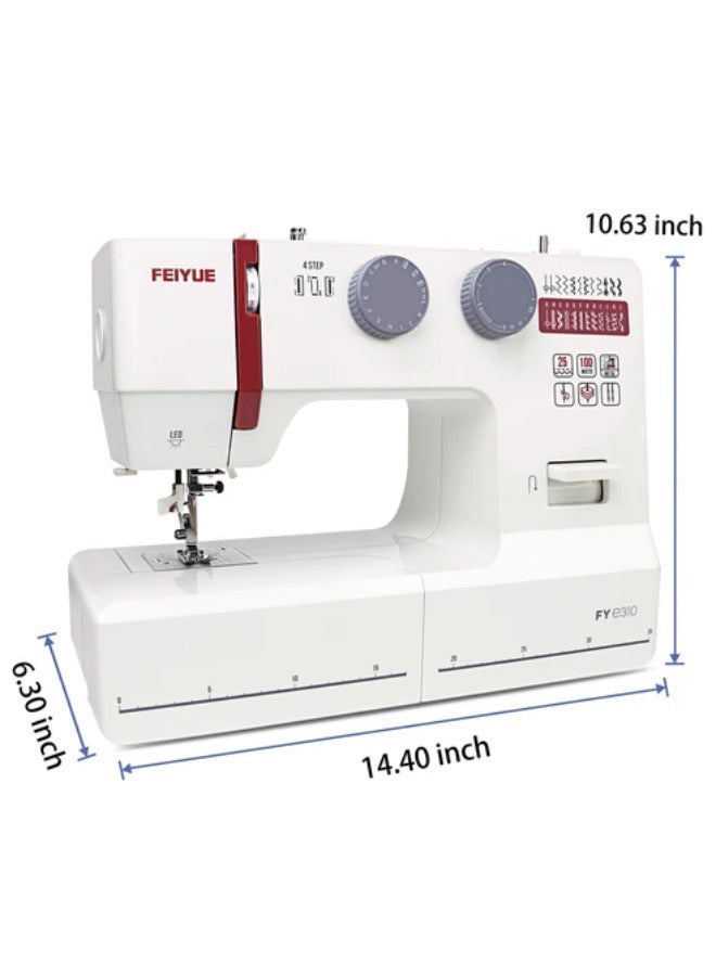Feiyue FYe310T household machine 24 Stitch White-Red with servo motor - Image 2