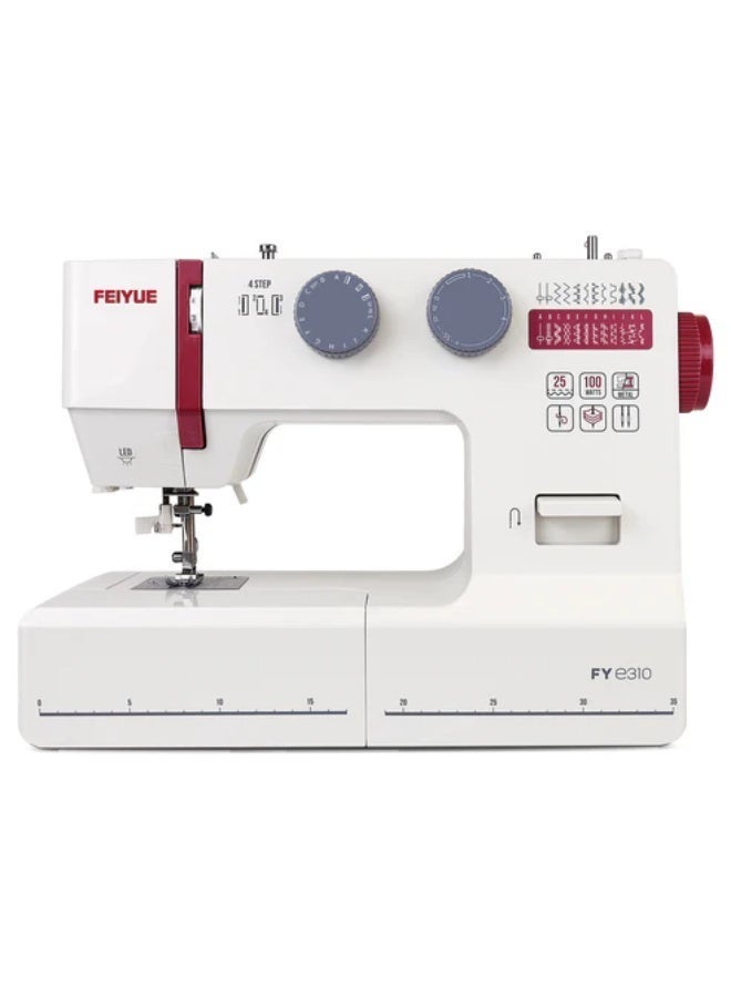 Feiyue FYe310T household machine 24 Stitch White-Red with servo motor - Image 1