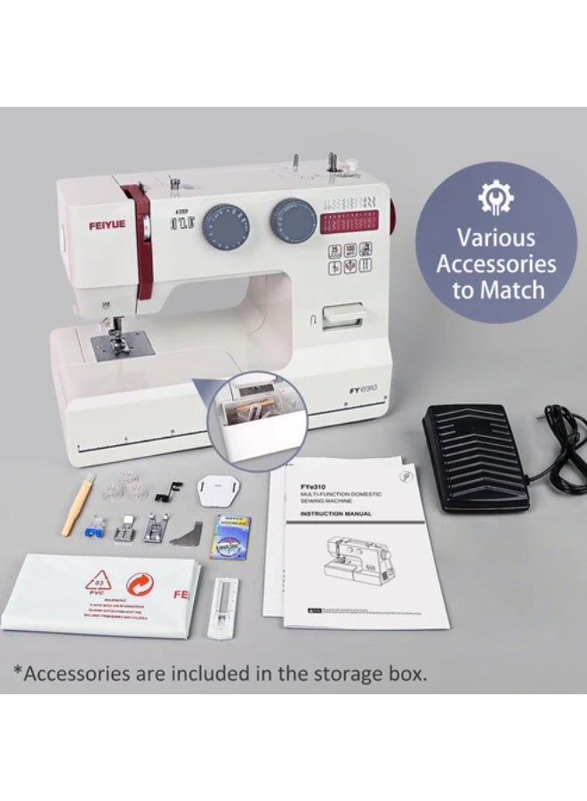 Feiyue FYe310T household machine 24 Stitch White-Red with servo motor - Image 4