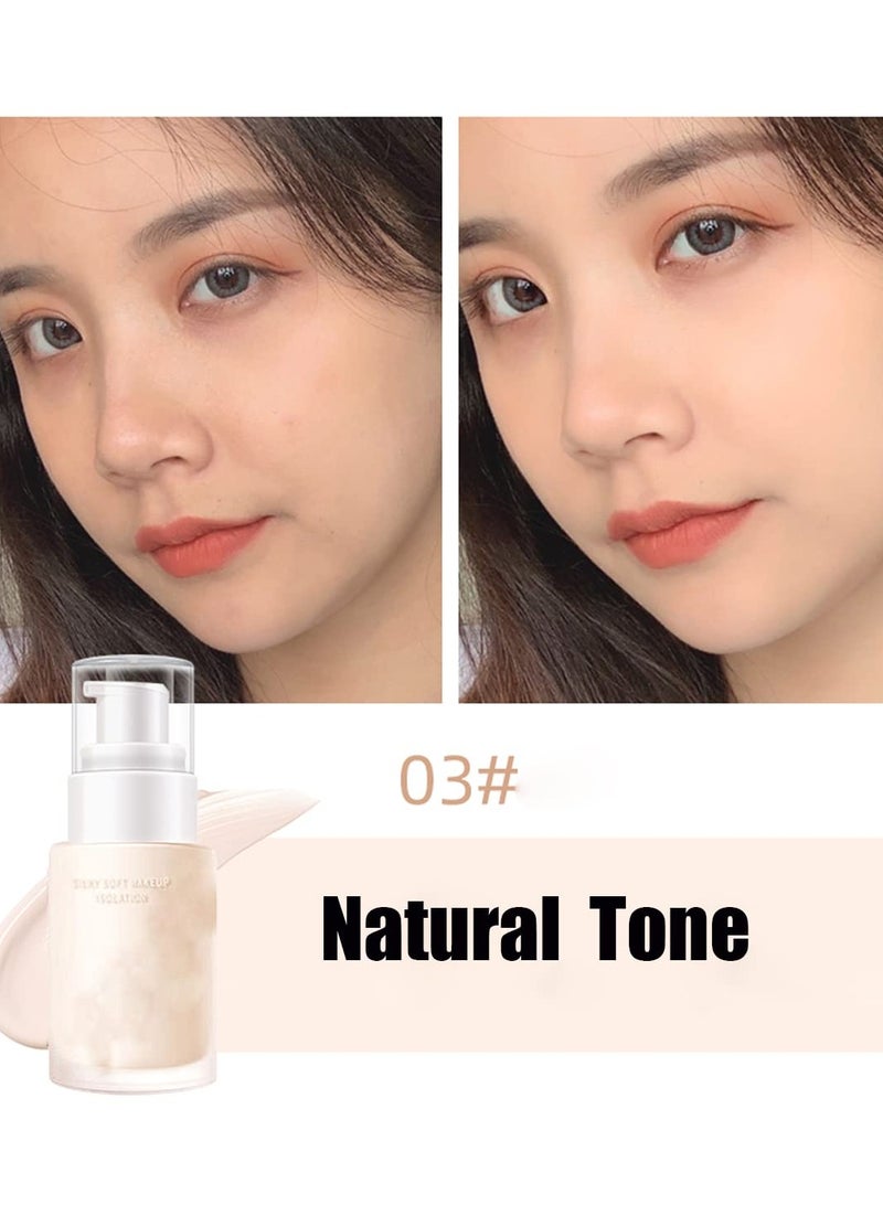 Excefore 3 Colors Isolation Cream Moisturizing Isolation BB Cream Long lasting Matte Flawless Foundation Makeup Primer Skin Tone Correcting Brightening Primer Neutralizing Dark Circles Correct Redeness - Image 5