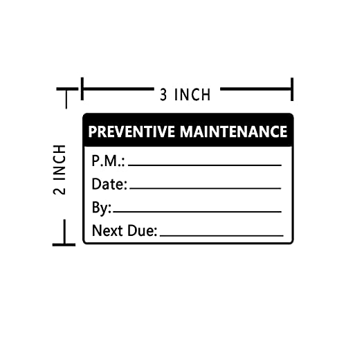 Top label Preventative Maintenance Stickers,3x2 Inch Adhesive Vinyl Labels,200 Pcs Per Pack - Image 3