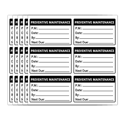 Top label Preventative Maintenance Stickers,3x2 Inch Adhesive Vinyl Labels,200 Pcs Per Pack - Image 2