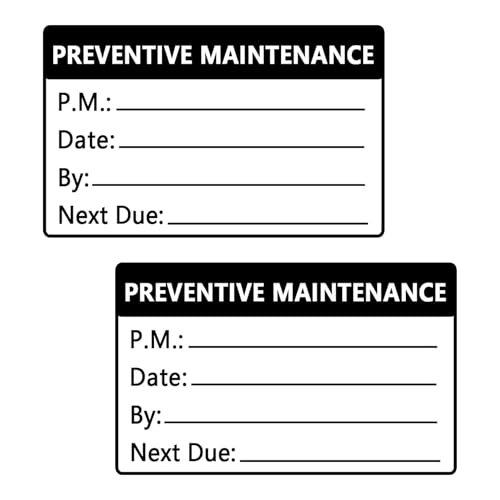 Top label Preventative Maintenance Stickers,3x2 Inch Adhesive Vinyl Labels,200 Pcs Per Pack - Image 1
