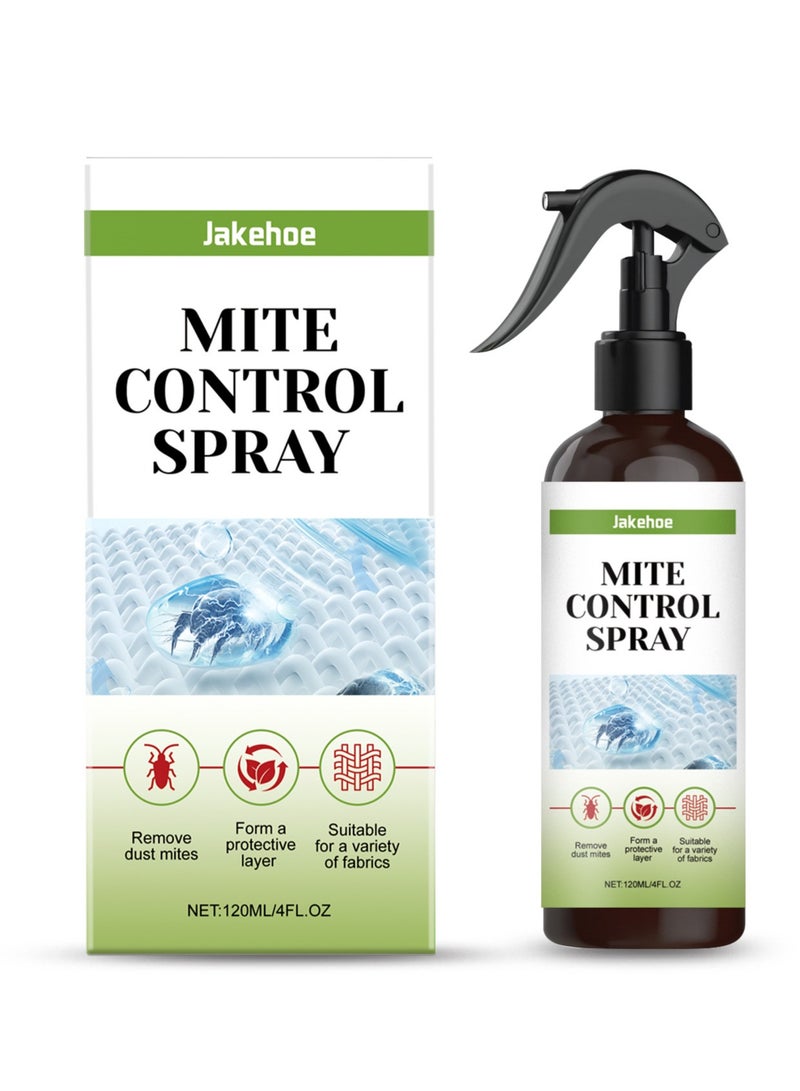 Jakehoe 120ml Mite Control Spray Natural Mite Removal Spray, Bed Bugs & Fleas on Contact, Plant-Based Formula for Bedding, Furniture & Pet Areas, Prevents Regrowth for 2 Weeks - Image 1