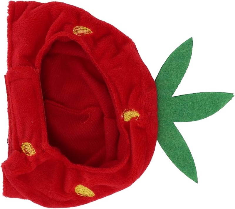 Adjustable Pet Strawberry Hat Comfortable Cat Dog Costume for Christmas Birthday Party - Image 3