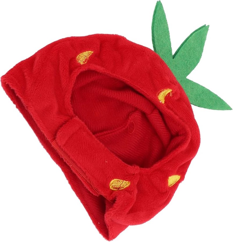 Adjustable Pet Strawberry Hat Comfortable Cat Dog Costume for Christmas Birthday Party - Image 5