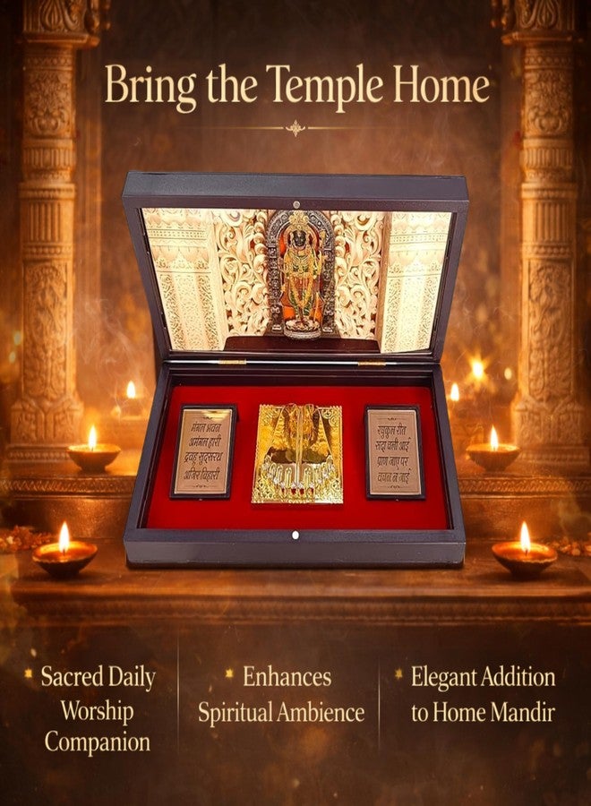 DK trades® Gold Plated Lord Ram ji Pooja Box - Premium Gold Ram| Pocket Temple Ram Ji | Unique Home, Office Gift - Image 1