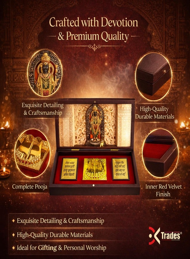 DK trades® Gold Plated Lord Ram ji Pooja Box - Premium Gold Ram| Pocket Temple Ram Ji | Unique Home, Office Gift - Image 2