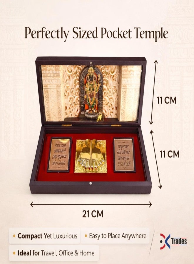 DK trades® Gold Plated Lord Ram ji Pooja Box - Premium Gold Ram| Pocket Temple Ram Ji | Unique Home, Office Gift - Image 3