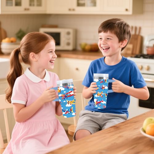 xiiai Axolotl Gifts for Girls 14oz Blue Kids Axolotl Tumbler with Handle and Straw Stainless Steel Insulated Water Cup for Sport School Travel Axolotl Lovers Gift for Children Birthday Gift Cup1pc - Image 3