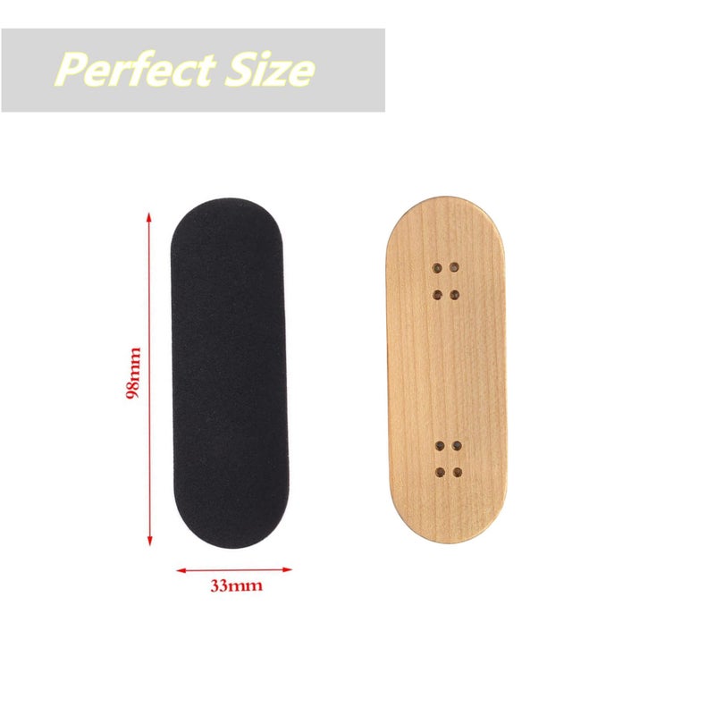 ACFELLE 10Pcs Pre-Cut Fingerboard Grip Tape, 34mmx98mm Pro Mini Finger Skateboards One Step Install Foam Adhesive Stickers Wooden Non Slip Tape (10 Pcs) - Image 2