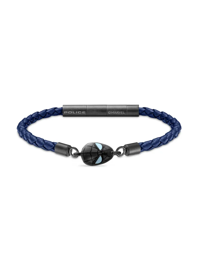 بوليس Web Slinger 2.0 Grey & Navy Leather Bracelet Limited Edition for Men