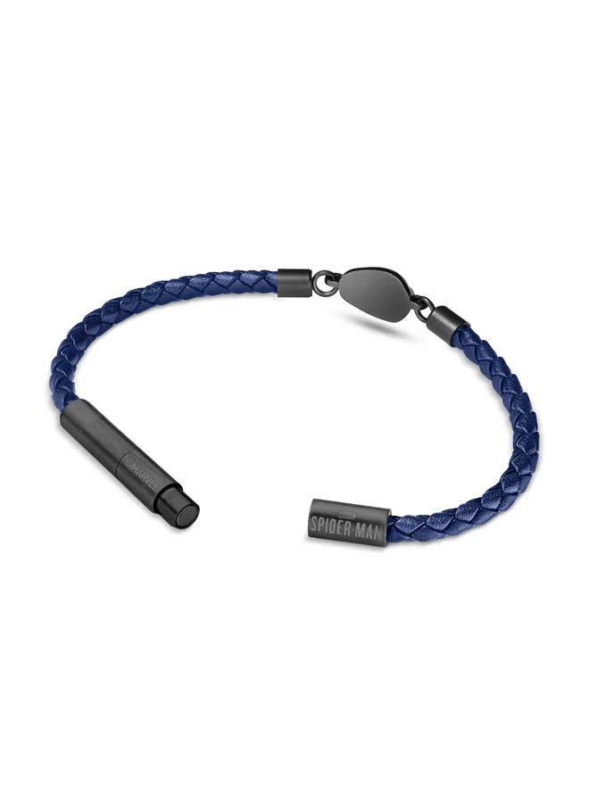 POLICE Web Slinger 2.0 Grey & Navy Leather Bracelet Limited Edition for Men