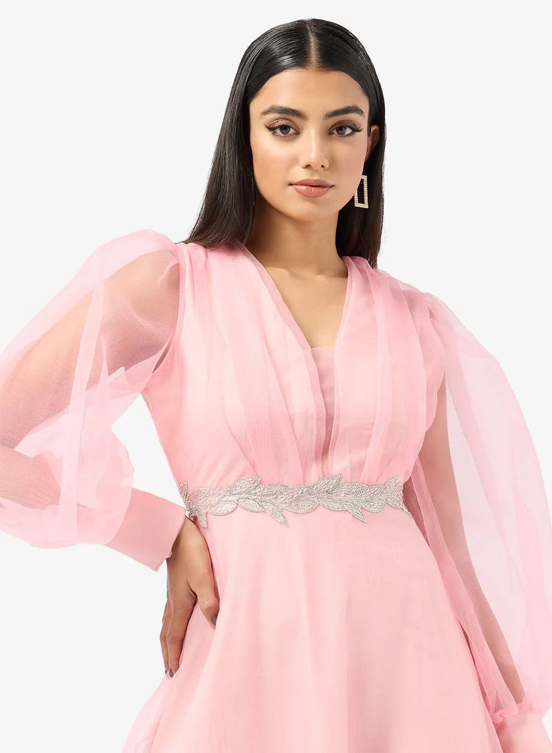 Khizana  Puff Sleeves A-line Evening Dress for Women | Best Price UAE