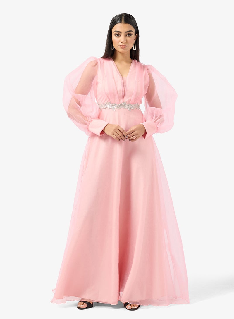 خزانة فستان سهرة بقصة  وكم منفوش - Image 4