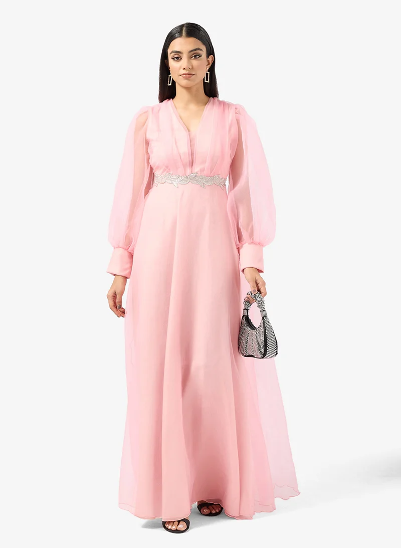 خزانة Puff Sleeves A-line Evening Dress