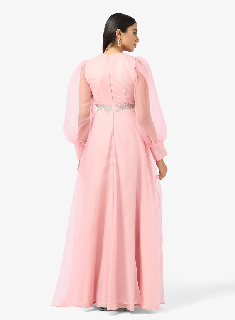 خزانة Puff Sleeves A-line Evening Dress