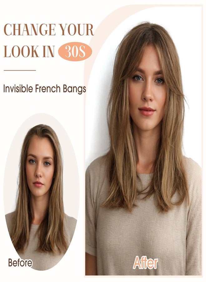 Sankrityayan Clip in Wave Side Bangs Extensions, 100% Human Hair 2 PCS Clip on Middle Part French Bangs Thin Sides Swept Fringe Hairpieces Ideal for Women (Natural Black, Pack of 1) - Image 2