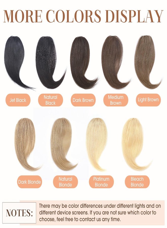 Sankrityayan Clip in Wave Side Bangs Extensions, 100% Human Hair 2 PCS Clip on Middle Part French Bangs Thin Sides Swept Fringe Hairpieces Ideal for Women (Natural Black, Pack of 1) - Image 5