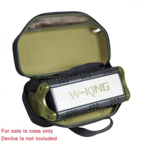 Hermitshell Hard Travel Case for W-King 90W Wireless Bluetooth Speakers (Black +Green) - Image 2