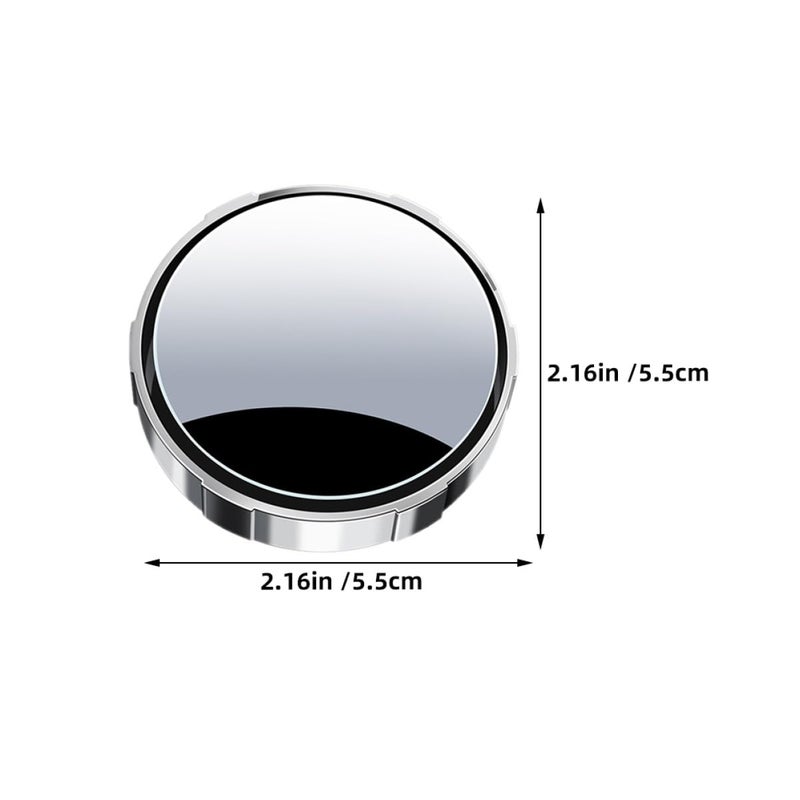 2Pcs Silver Round Car Blind Spot Mirrors Wide Angle HD Suction Mount for Trucks SUVs - Image 3
