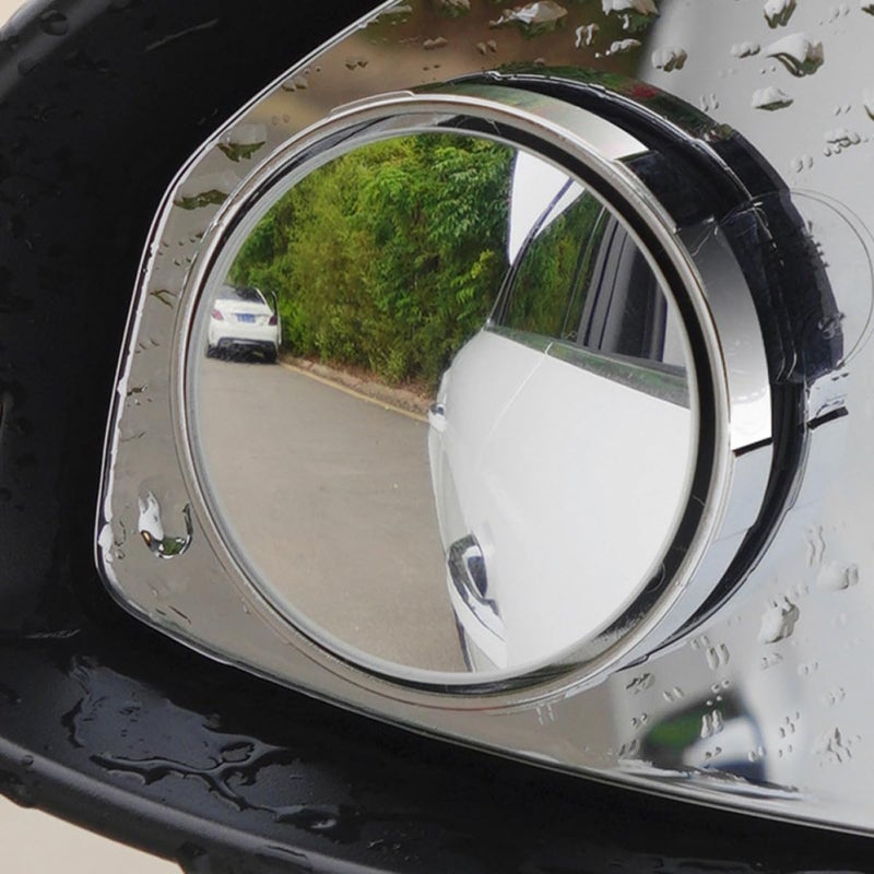 2Pcs Silver Round Car Blind Spot Mirrors Wide Angle HD Suction Mount for Trucks SUVs - Image 5