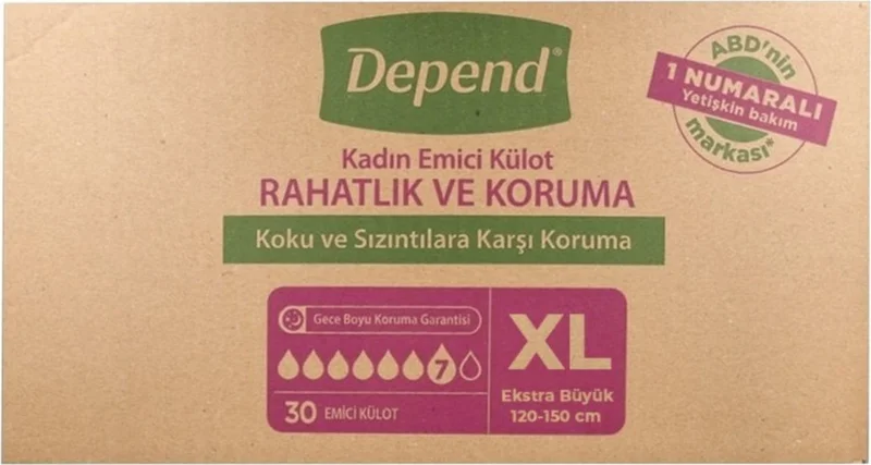 Depend Absorbent Panty Diaper Xl - Extra Large Women's 120 Pieces (4pk*30)