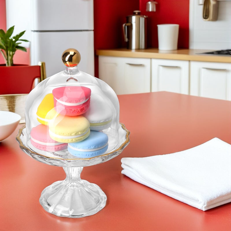 Cake Domes: Cookie Display Cake Holder With Cover For Dessert Single Cupcake Stand Fruit Glass Cover Shield Party Favor Clear - Image 2