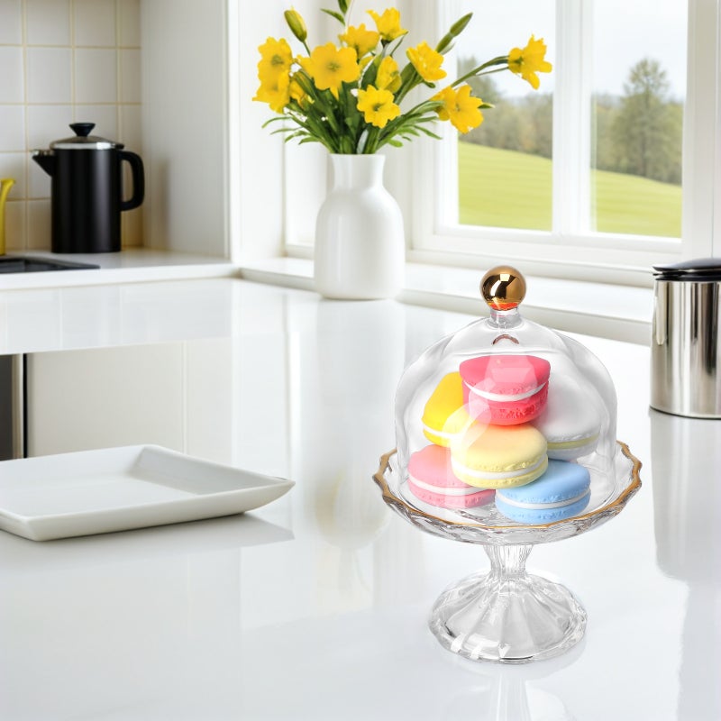 Cake Domes: Cookie Display Cake Holder With Cover For Dessert Single Cupcake Stand Fruit Glass Cover Shield Party Favor Clear - Image 4