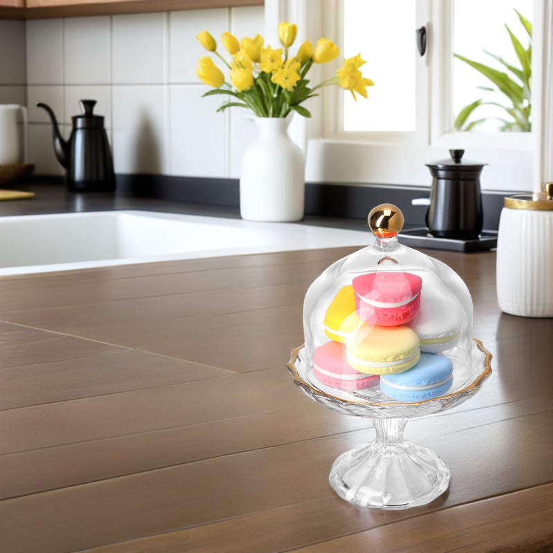 Cake Domes: Cookie Display Cake Holder With Cover For Dessert Single Cupcake Stand Fruit Glass Cover Shield Party Favor Clear - Image 3