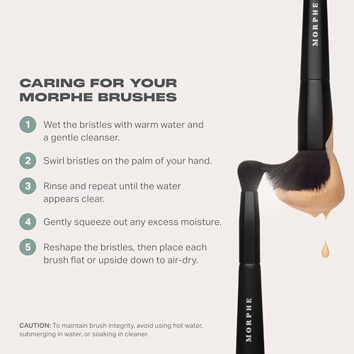 Morphe Face The Beat Makeup Brushes - 5 Piece Makeup Brush Set with Foundation, Blush, Contour & Blending Brushes - Made with Synthetic Bristles & Includes Makeup Brush Case (5 Count) - Image 5