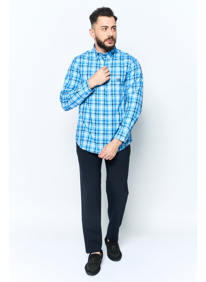 Men Regular Fit Checkered Long Sleeve Casual Shirt, Blue Combo - pzsku/Z09DC14DB079C31625775Z/45/_/1737643036/0c801a1a-e164-4d8f-b4c5-3137c589bb2c