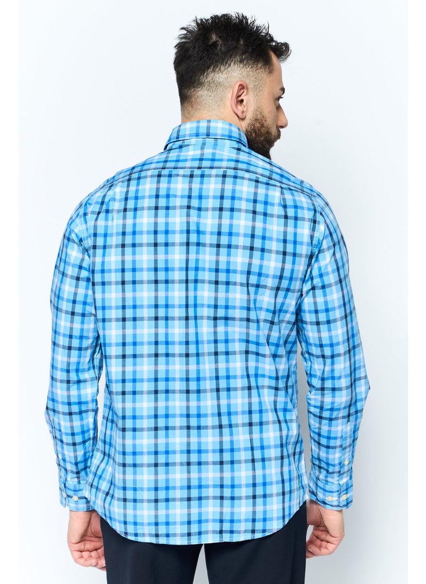 Men Regular Fit Checkered Long Sleeve Casual Shirt, Blue Combo - pzsku/Z09DC14DB079C31625775Z/45/_/1737643076/17eb7e89-0ff7-424b-b76d-5e0397e53f2e