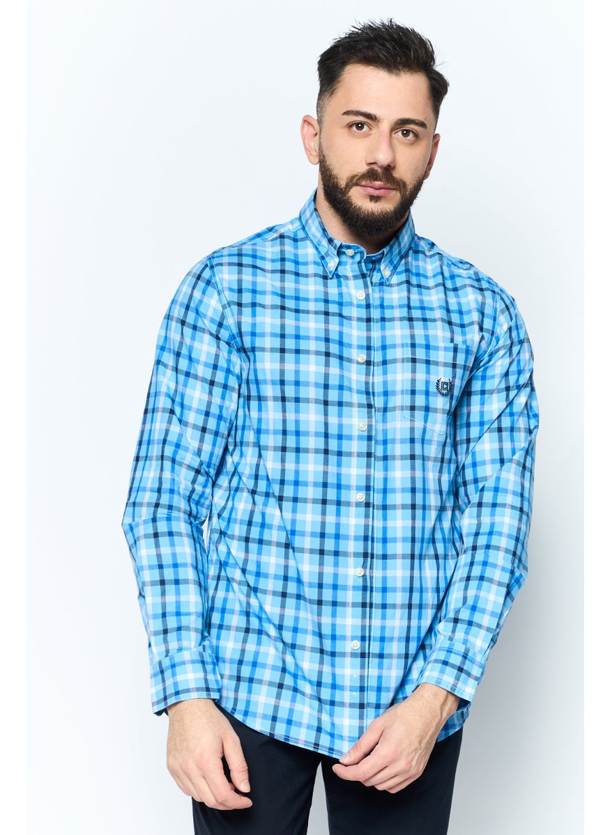 Men Regular Fit Checkered Long Sleeve Casual Shirt, Blue Combo - pzsku/Z09DC14DB079C31625775Z/45/_/1737643102/f40bb41f-b3a4-400f-aa16-6f1b601583ef