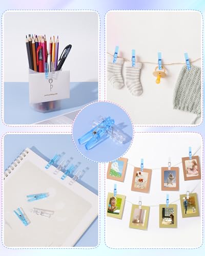 JUXINGDAZYF 60PCS Clear Clothes Pins for Baby Shower Games Boy Girl, Transparent Acrylic Clothes Pin Bulk, 1.4'' Mini Clothespins for Photos, DIY Crafts, Baby Shower Game Prop/Party Favors/Decorations - Image 5