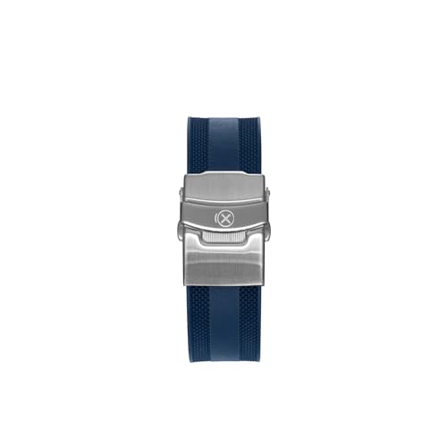 INO Design StrapXPro(SMX03A) Watch Band 20mm Curved-end Rubber Watch Strap Replacement for Seiko Prospex Speedtimer SSC813, SSC815, SSC817, SSC819, SSC909, SSC917, SSC933 (Navy Blue with Silver Clasp) - Image 4