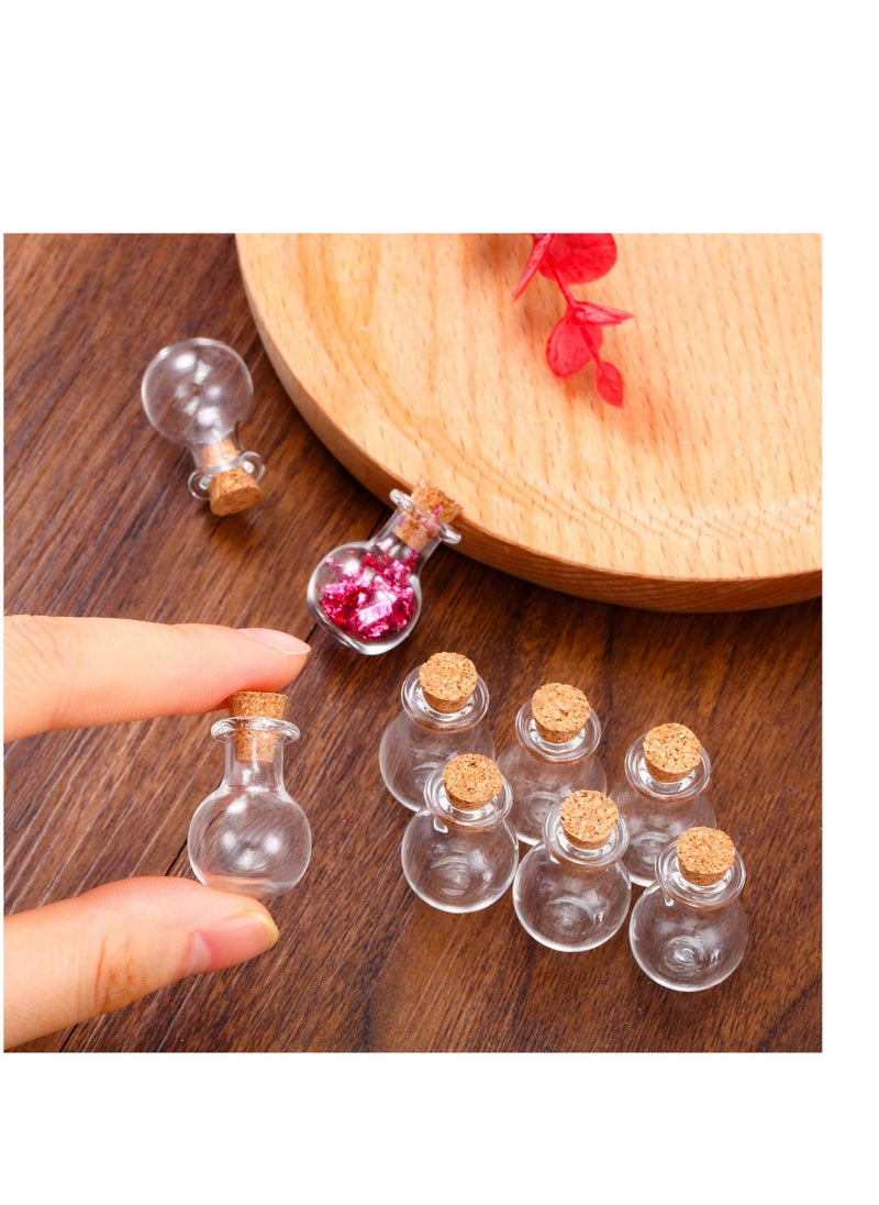 SYOSI - Small Mini Glass Bottles Tiny Jars With Cork Stoppers 5 Shapes Tiny Wishing Drifting Bottle for Wedding Party DIY Decoration Bead Containers Arts and Crafts DIY Projects Geometric Shape 50Pcs - Image 1